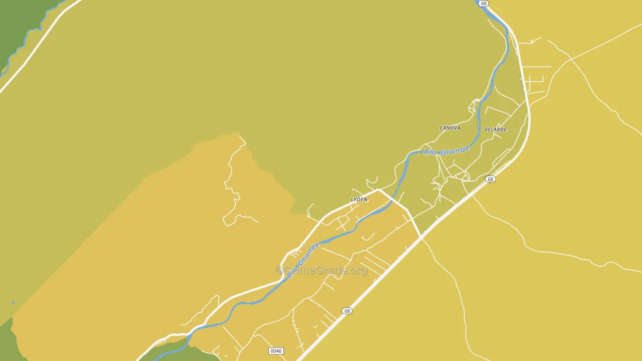 Lyden, NM Map of Robbery Rates