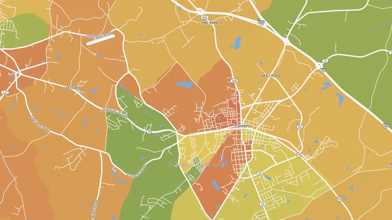 Lydia Mills, SC Map of Robbery Rates