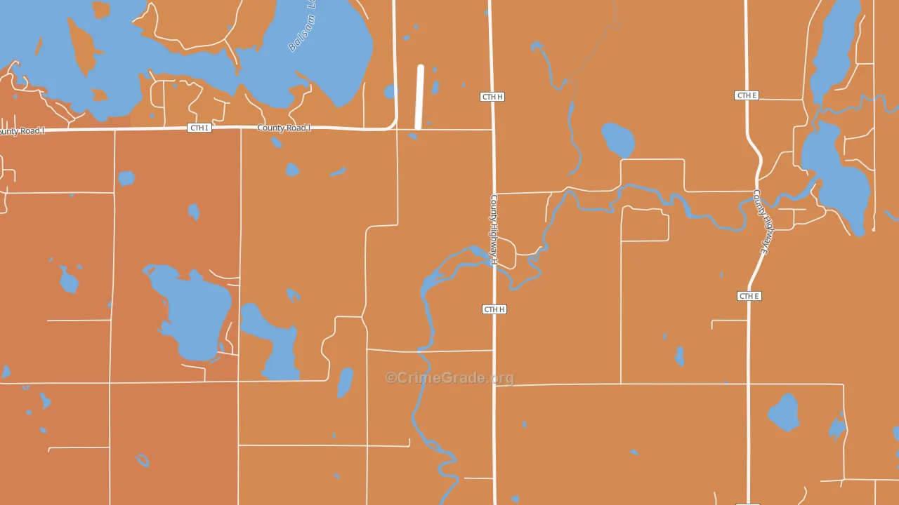 Lykens, WI Map of Robbery Rates