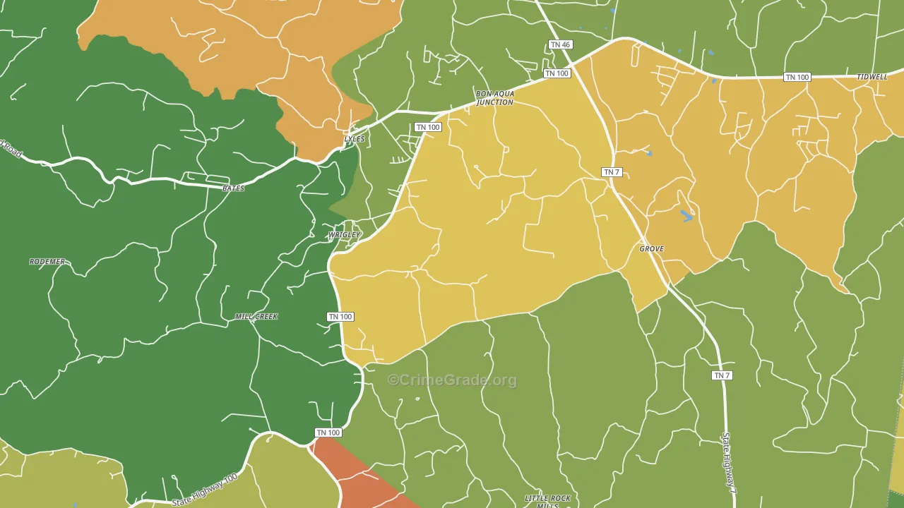 Lyles, TN Map of Robbery Rates