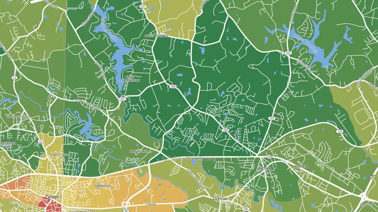 Lyman, SC Map of Robbery Rates