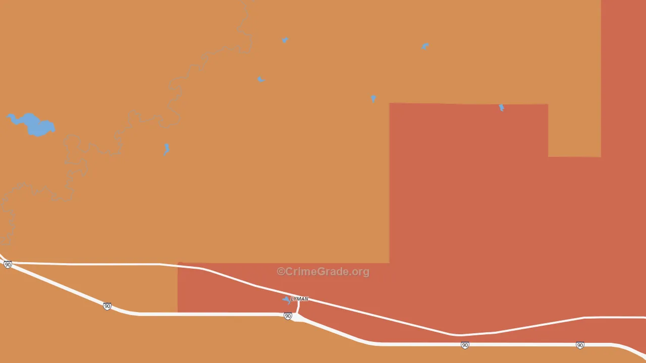 Lyman, SD Map of Robbery Rates