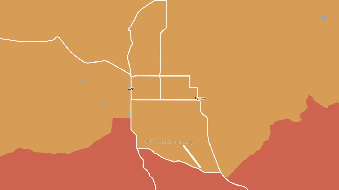 Lyman, UT Map of Robbery Rates