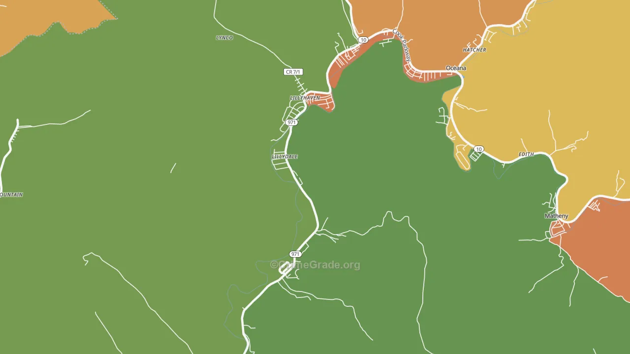 Lynco, WV Map of Robbery Rates