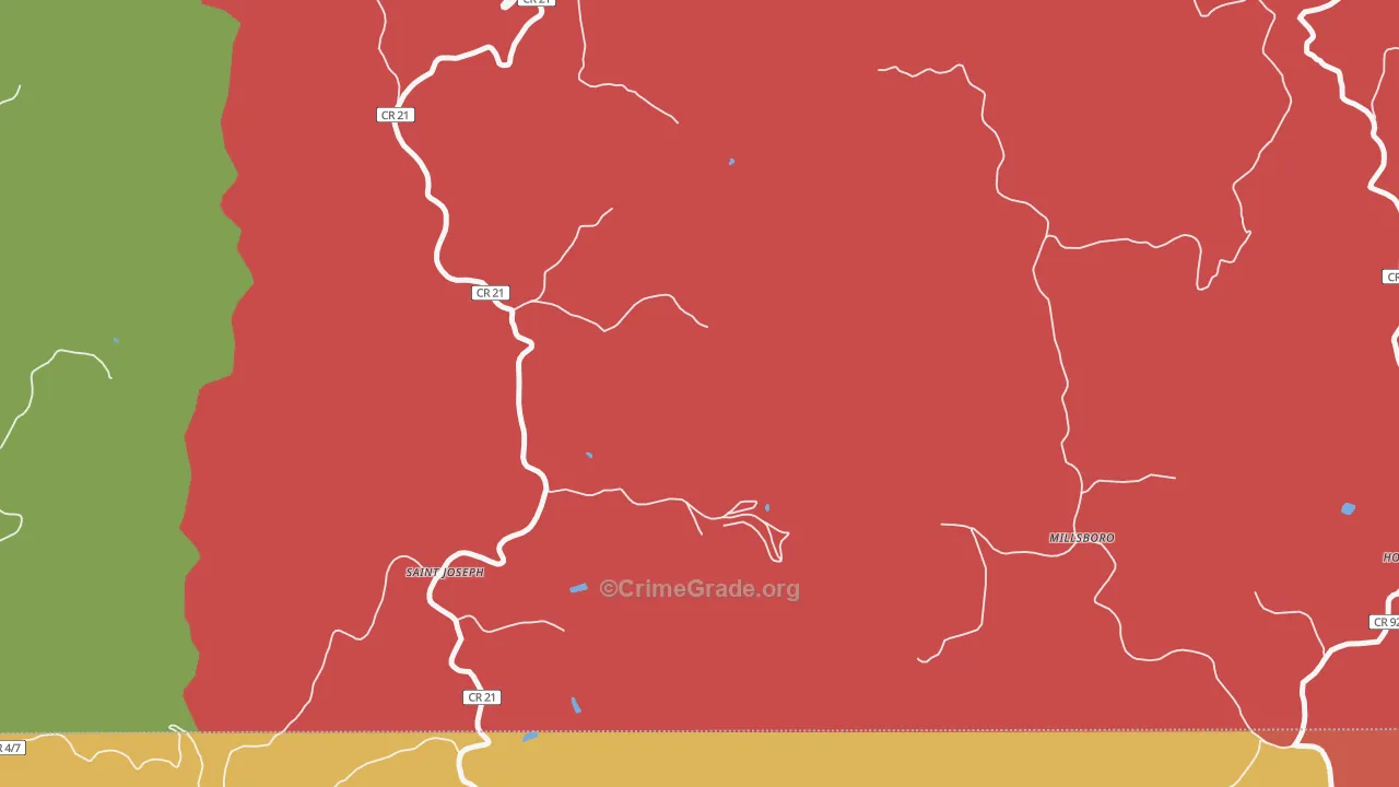 Lynn Camp, WV Map of Robbery Rates