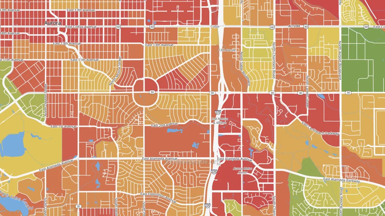 Lynn Knoll, Aurora, CO Map of Robbery Rates