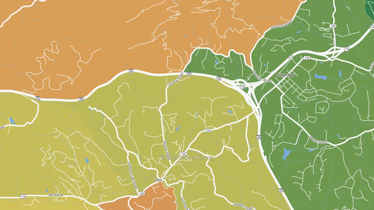 Lynn, NC Map of Robbery Rates
