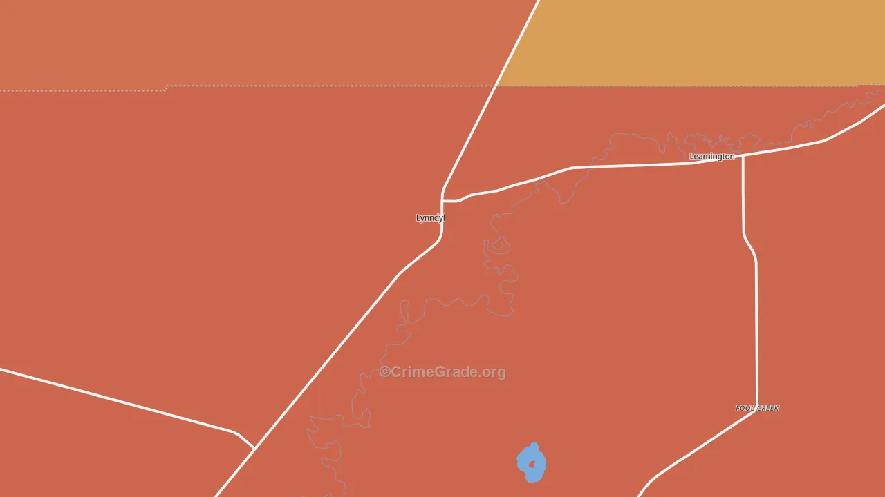 Lynndyl, UT Map of Robbery Rates