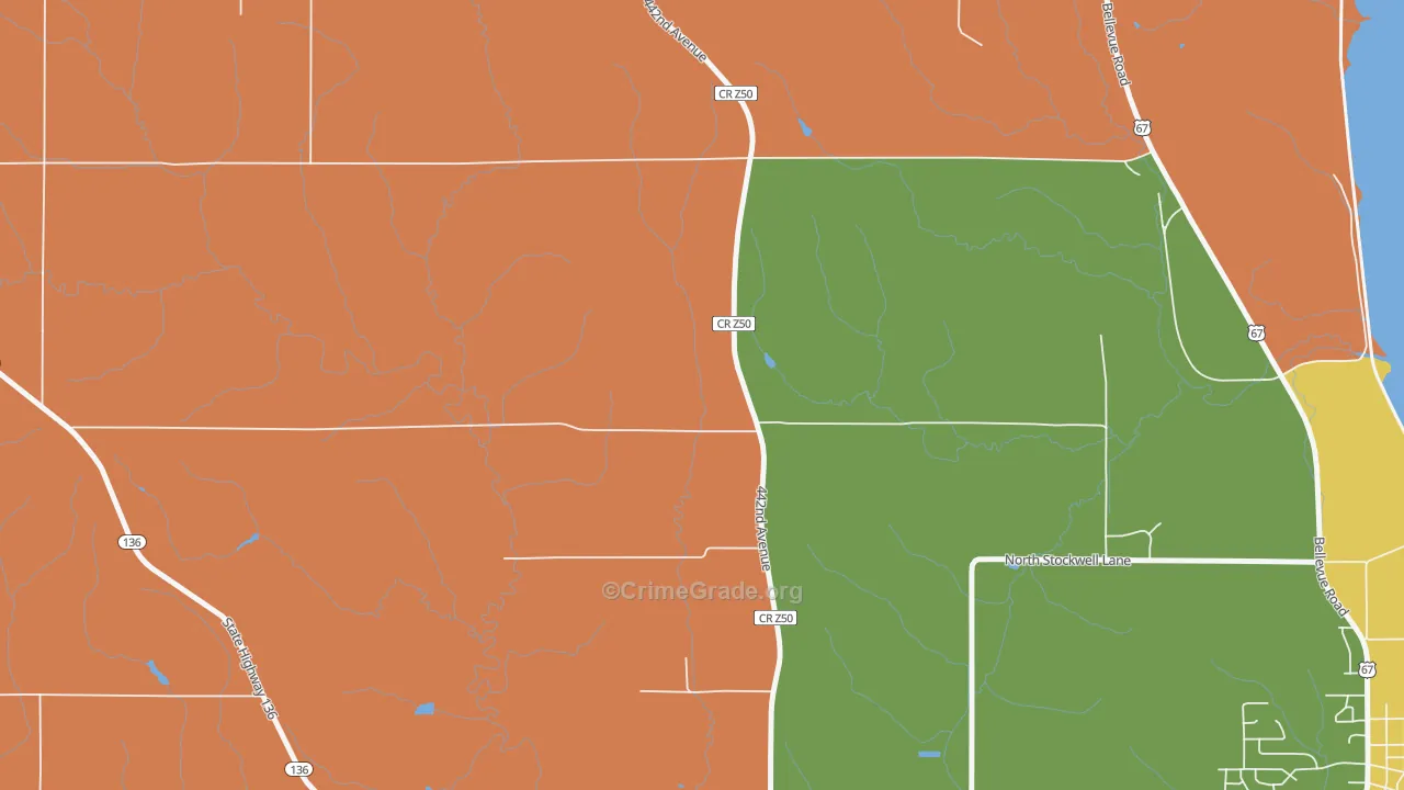 Lyons, IA Map of Robbery Rates