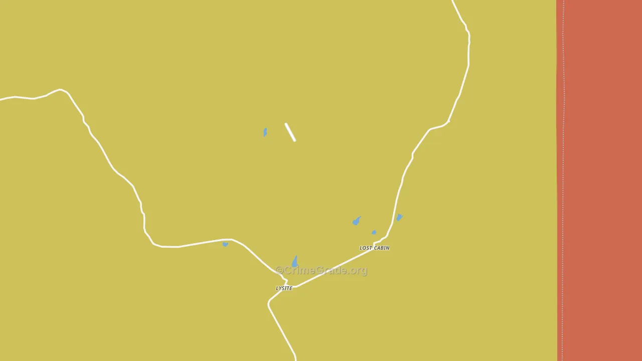 Lysite, WY Map of Robbery Rates