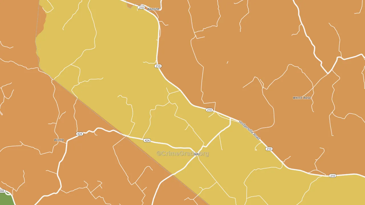 Mac, KY Map of Robbery Rates