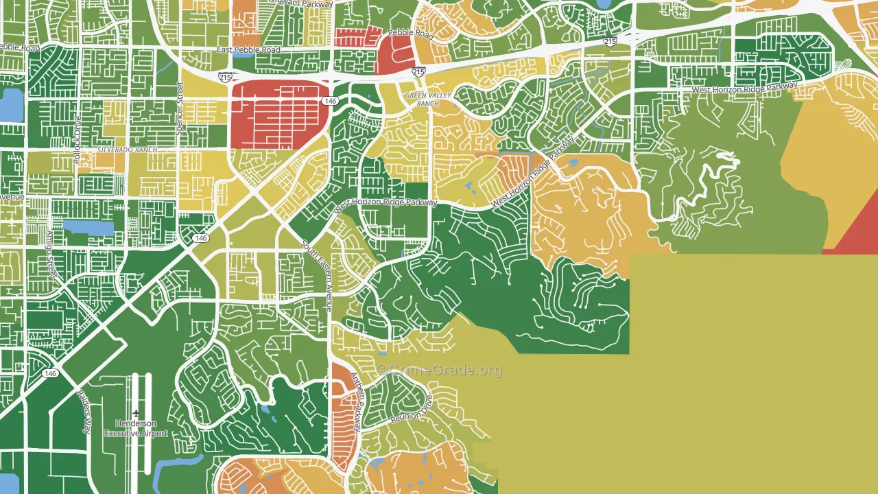 Macdonald Ranch, Henderson, NV Map of Robbery Rates