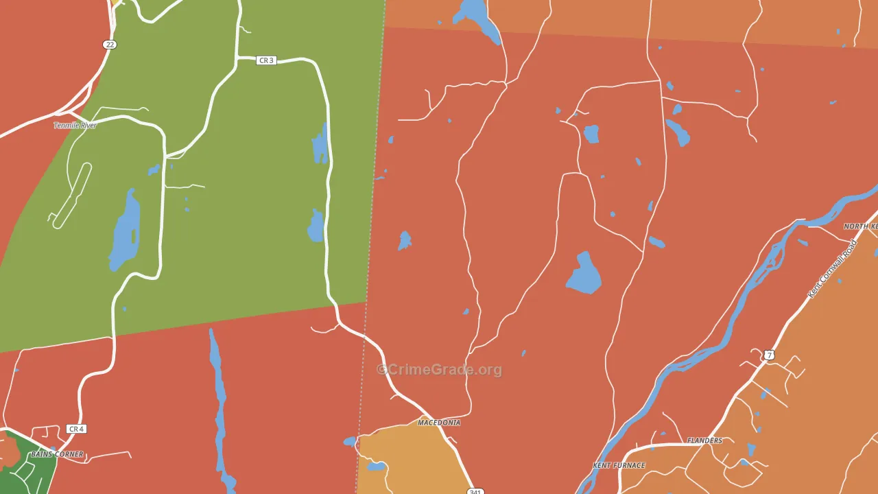 Macedonia, CT Map of Robbery Rates
