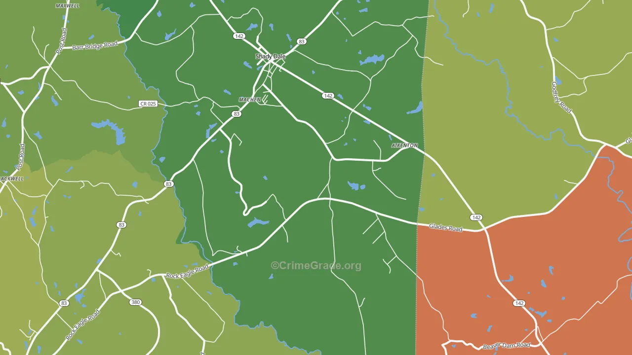 Machen, GA Map of Robbery Rates