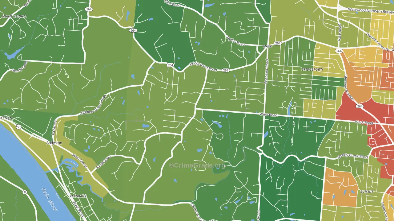 Mack South, Cincinnati, OH Map of Robbery Rates