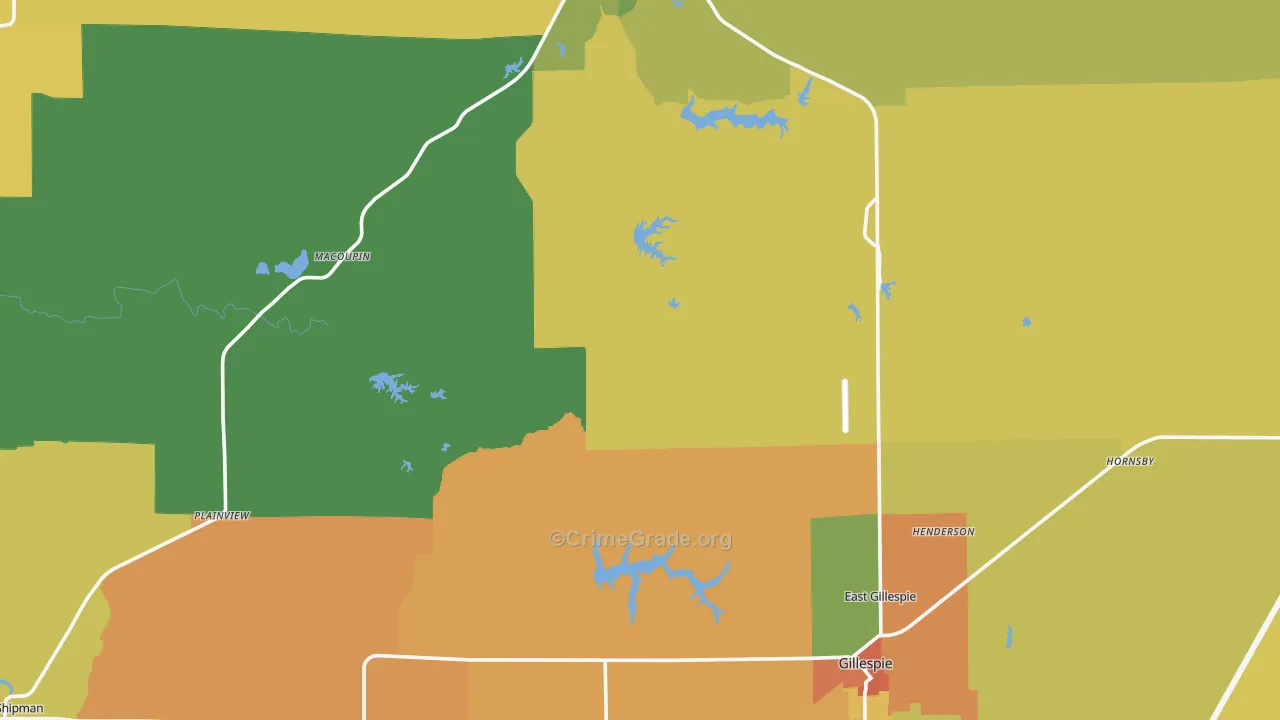 Macoupin County, IL Map of Robbery Rates