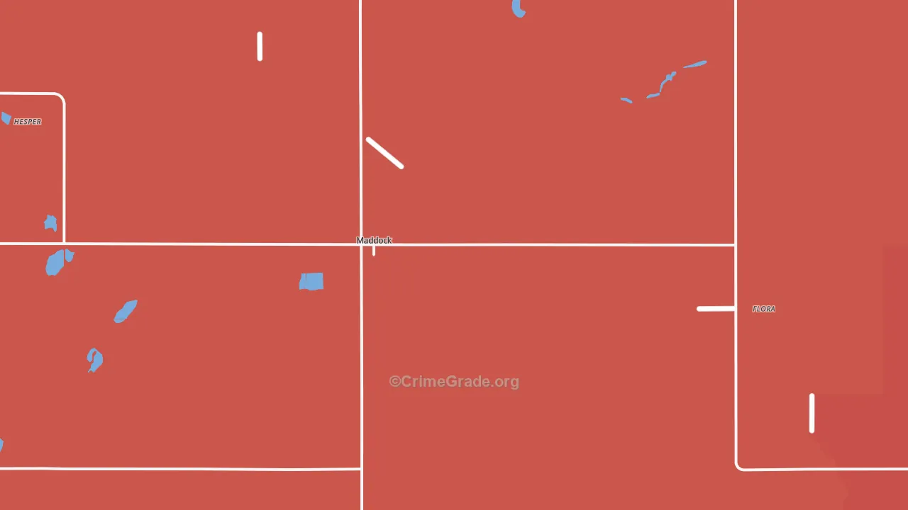 Maddock, ND Map of Robbery Rates