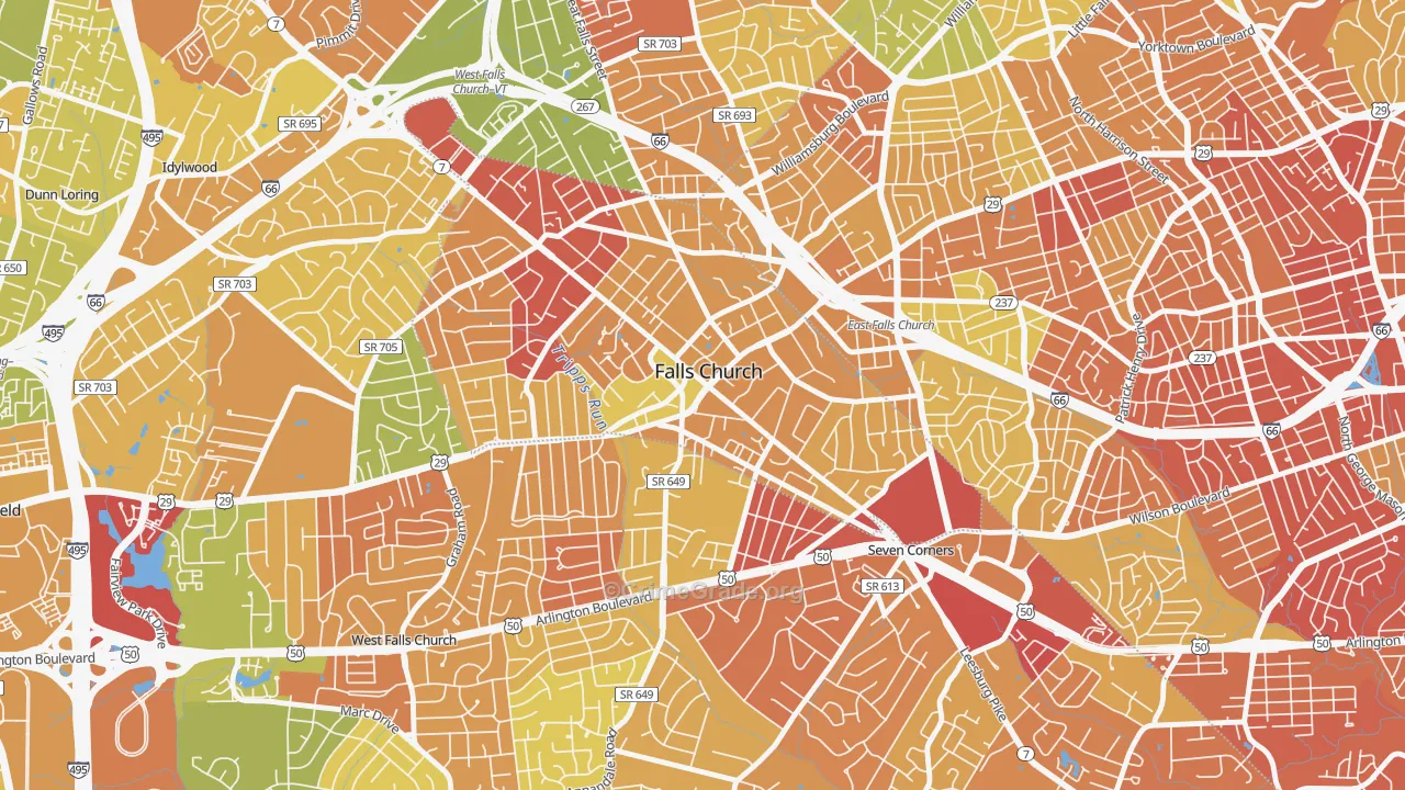 Madison Condominium, Falls Church, VA Map of Robbery Rates