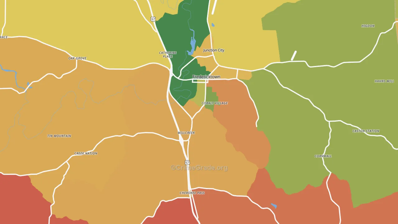 Madison County, MO Map of Robbery Rates