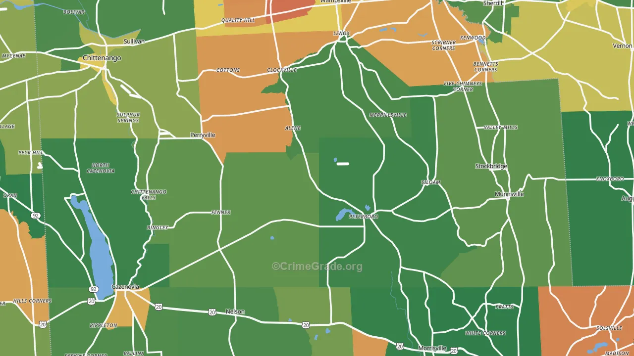 Madison County, NY Map of Robbery Rates