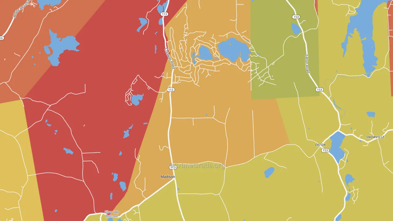 Madison, NH Map of Robbery Rates