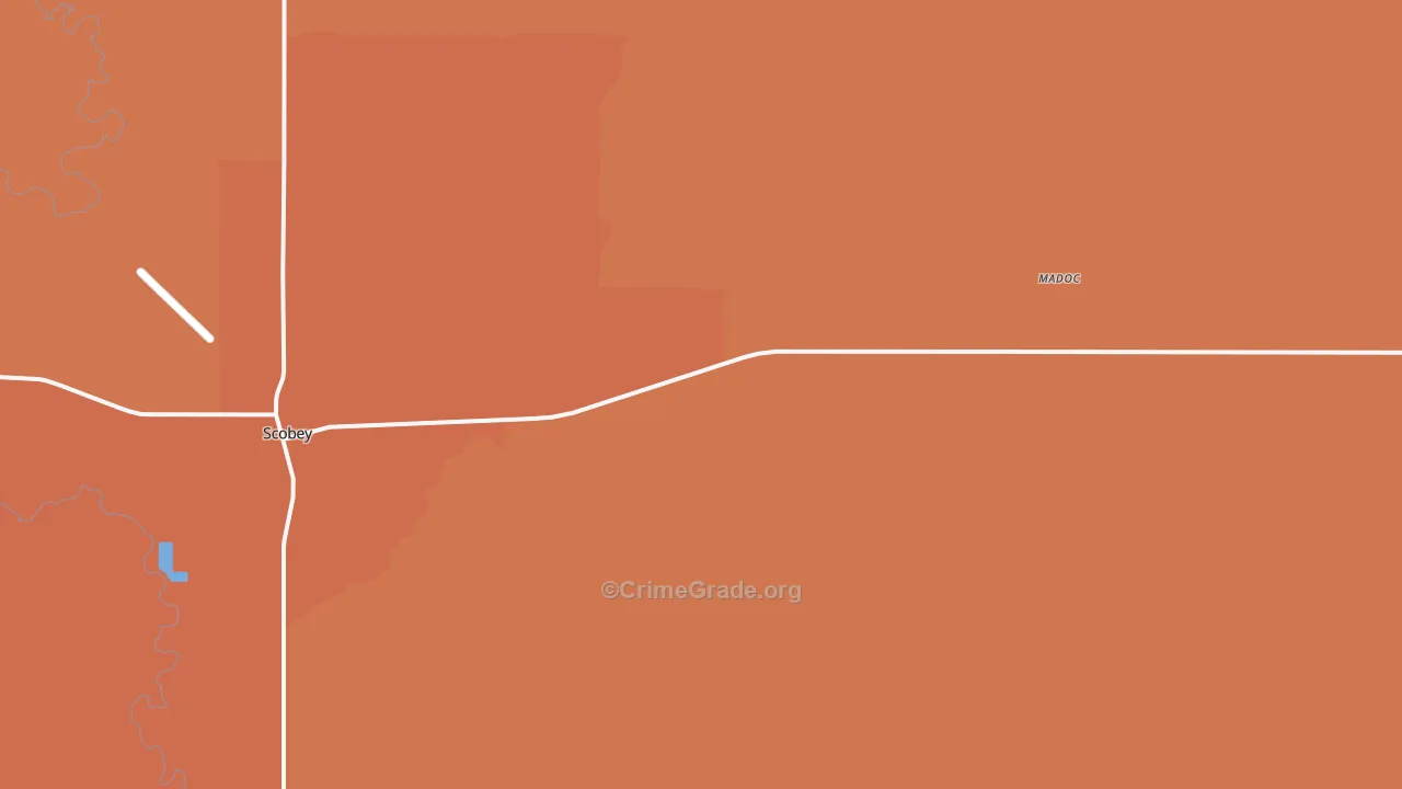 Madoc, MT Map of Robbery Rates