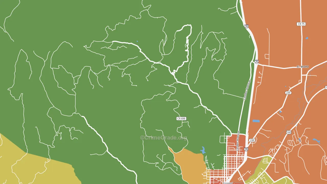 Madrid, CO Map of Robbery Rates
