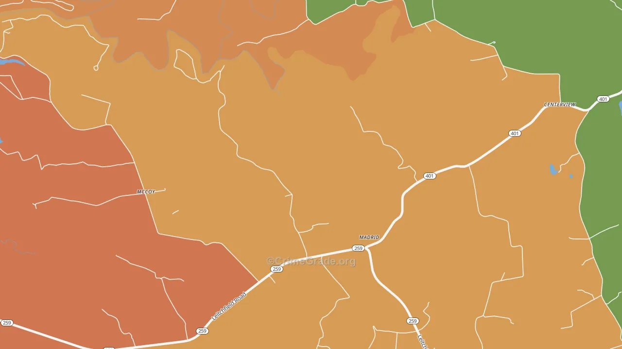 Madrid, KY Map of Robbery Rates