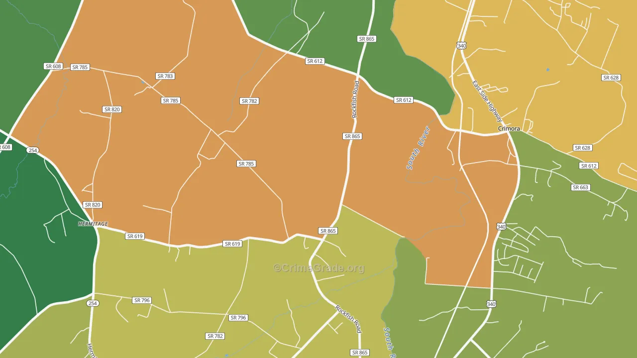 Madrid, VA Map of Robbery Rates