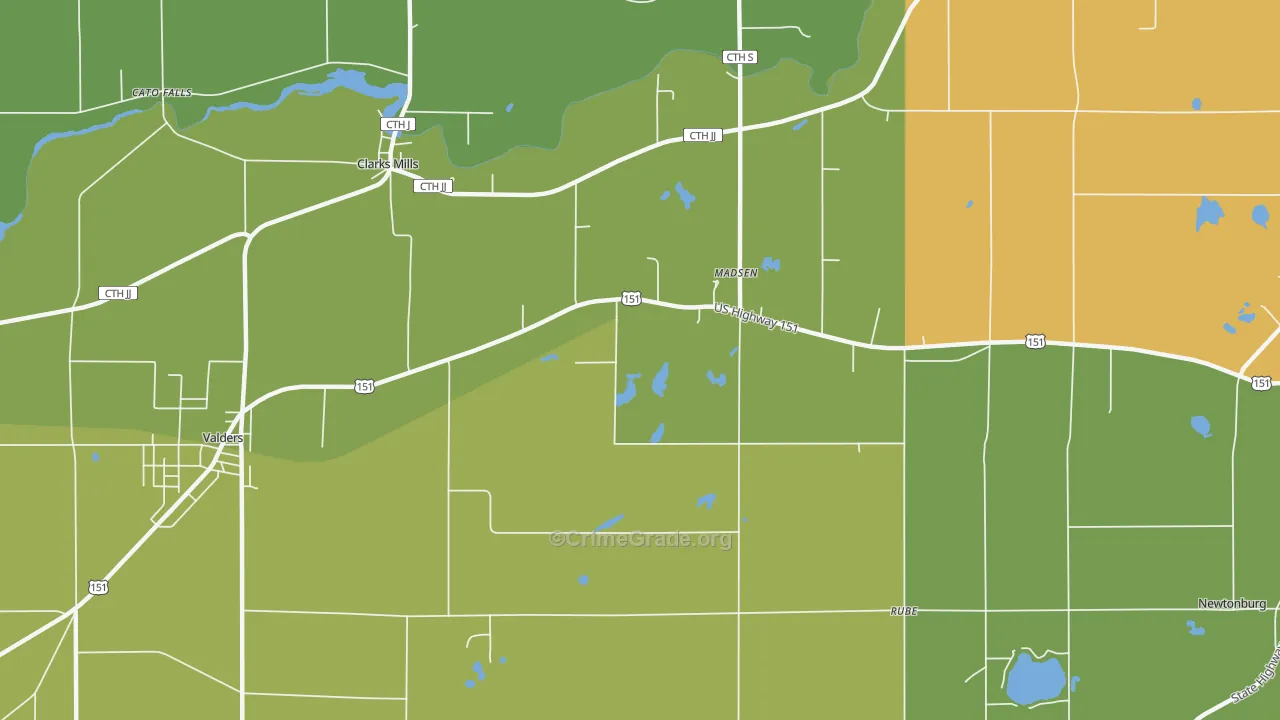 Madsen, WI Map of Robbery Rates