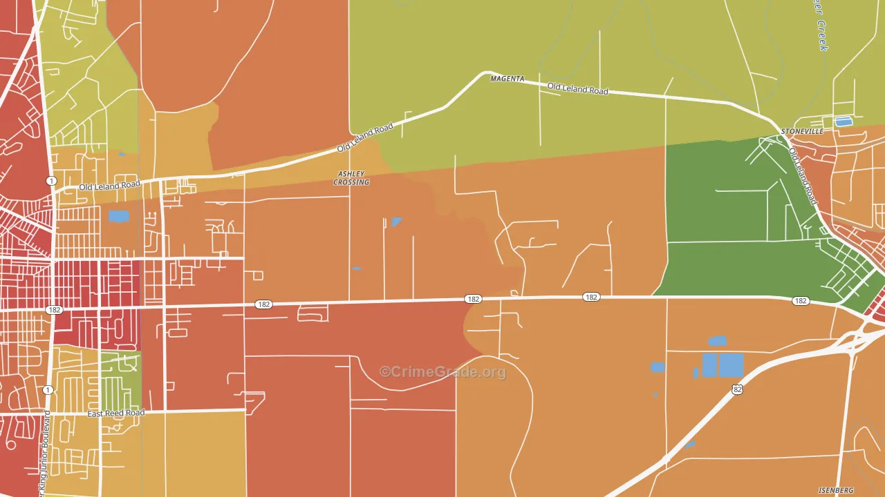 Magenta, MS Map of Robbery Rates