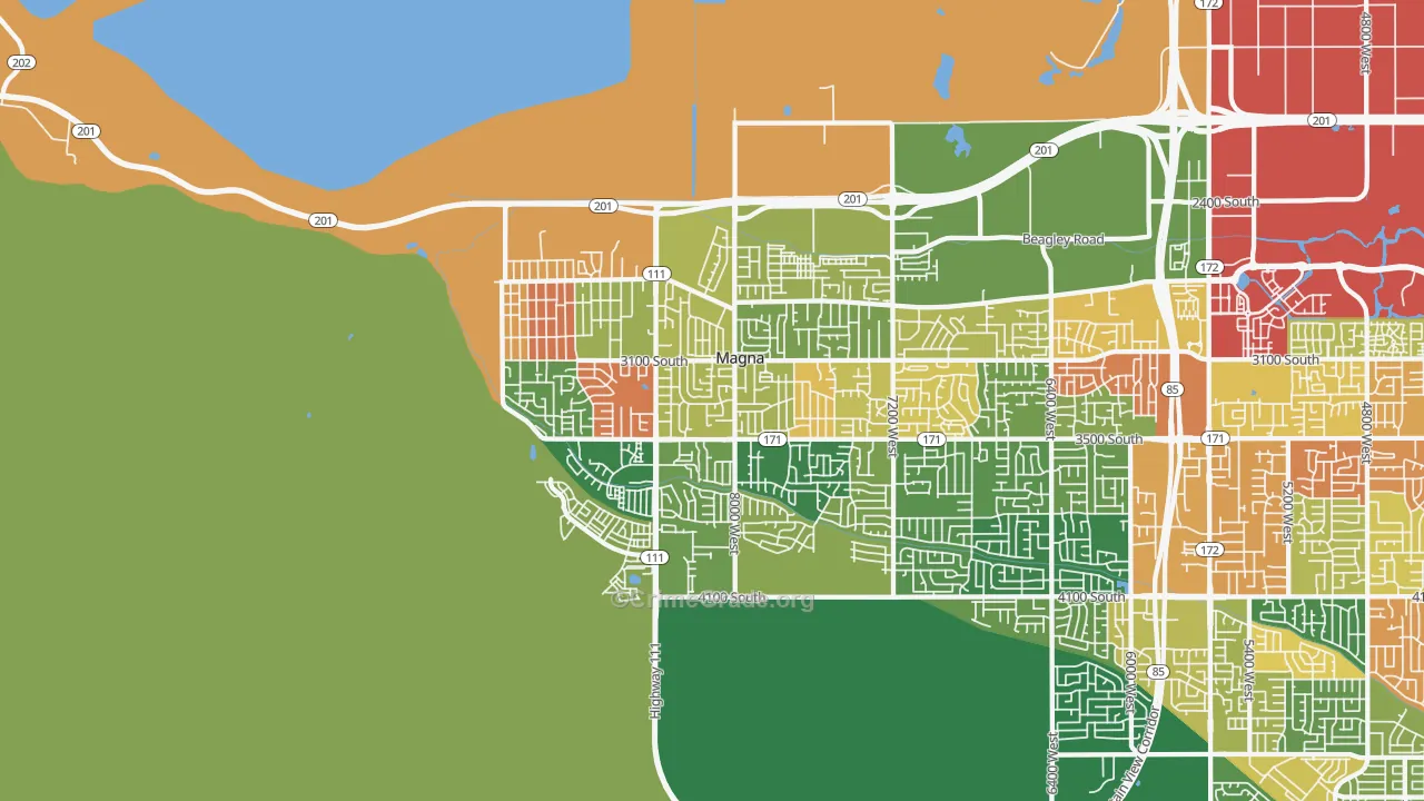 Magna, UT Map of Robbery Rates