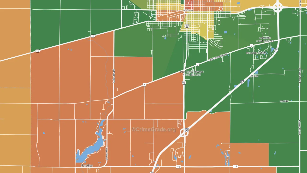 Magnet, IL Map of Robbery Rates