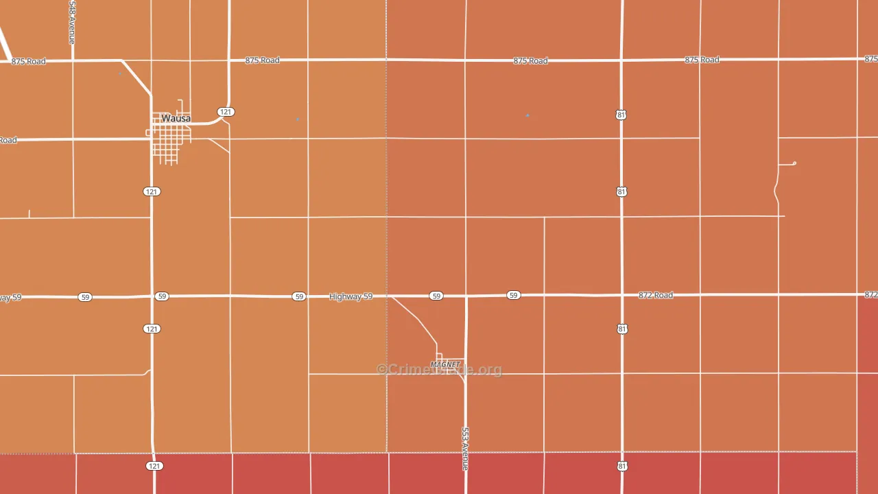 Magnet, NE Map of Robbery Rates