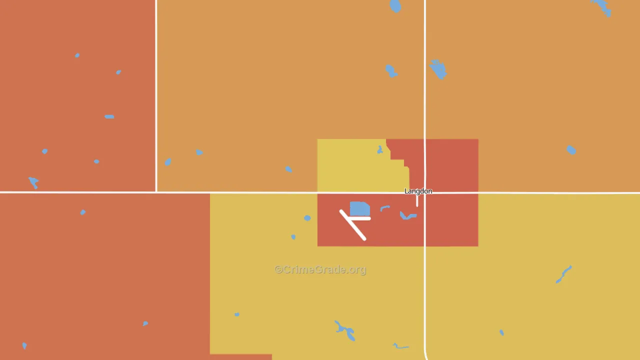 Maida, ND Map of Robbery Rates