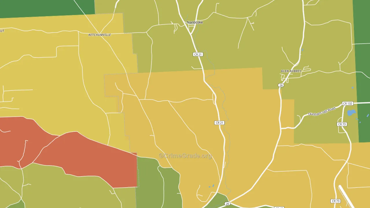 Maine, NY Map of Robbery Rates