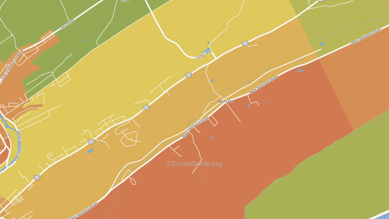 Maitland, PA Map of Robbery Rates