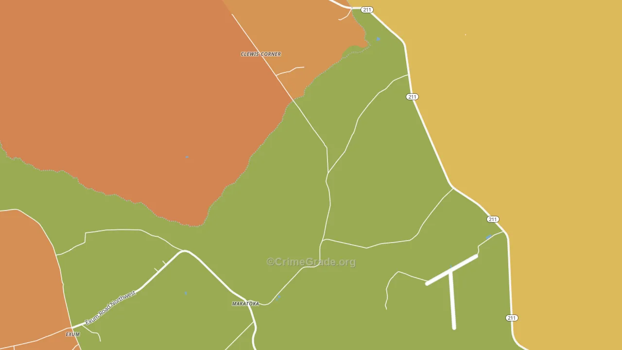 Makatoka, NC Map of Robbery Rates