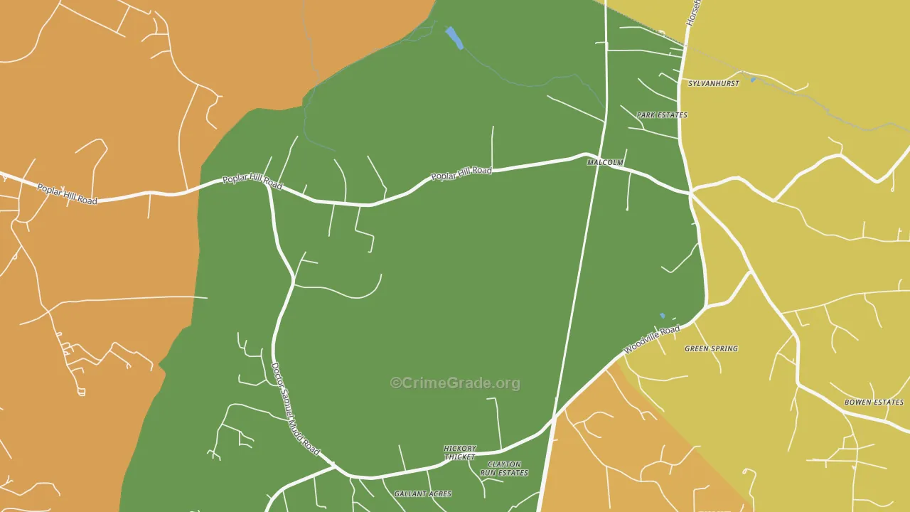 Malcolm, MD Map of Robbery Rates
