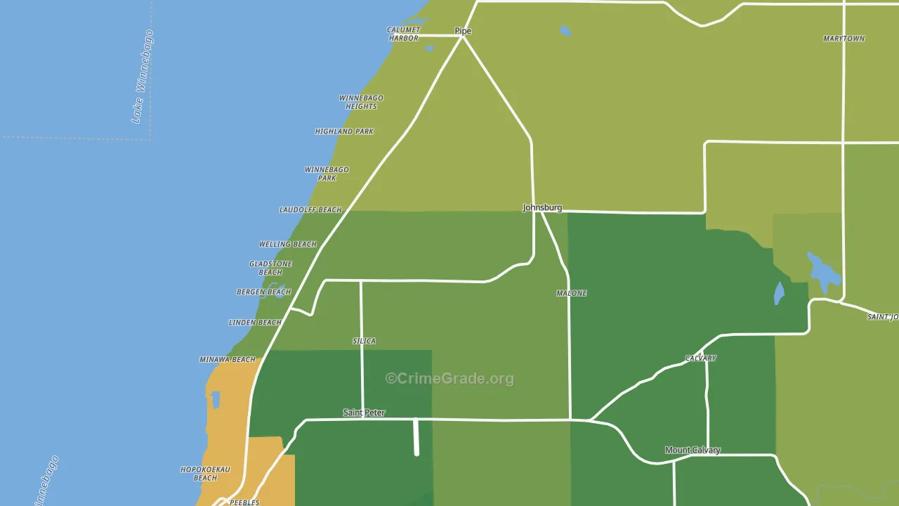 Malone, WI Map of Robbery Rates