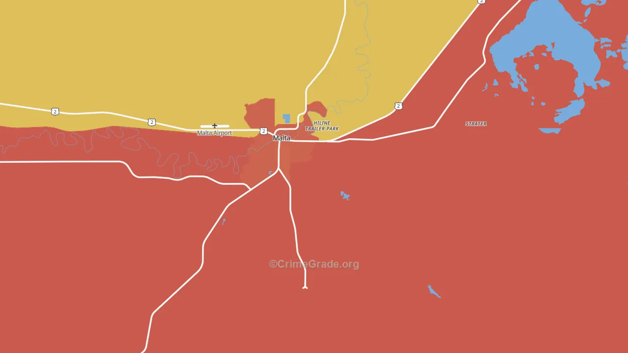 Malta, MT Map of Robbery Rates