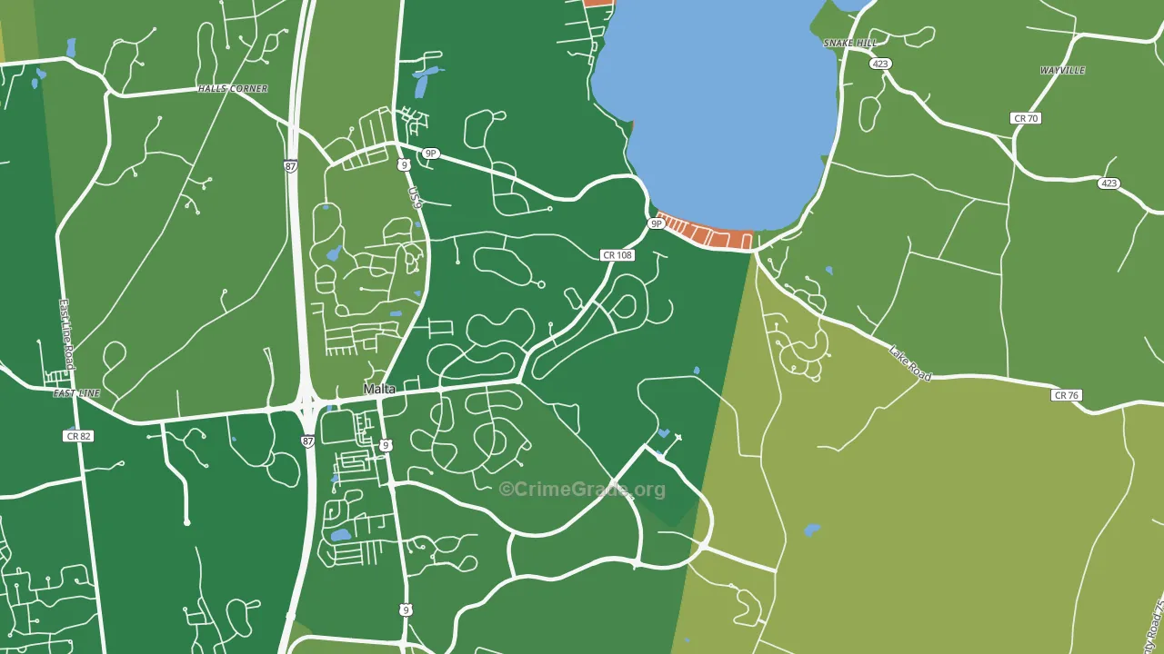 Malta, NY Map of Robbery Rates