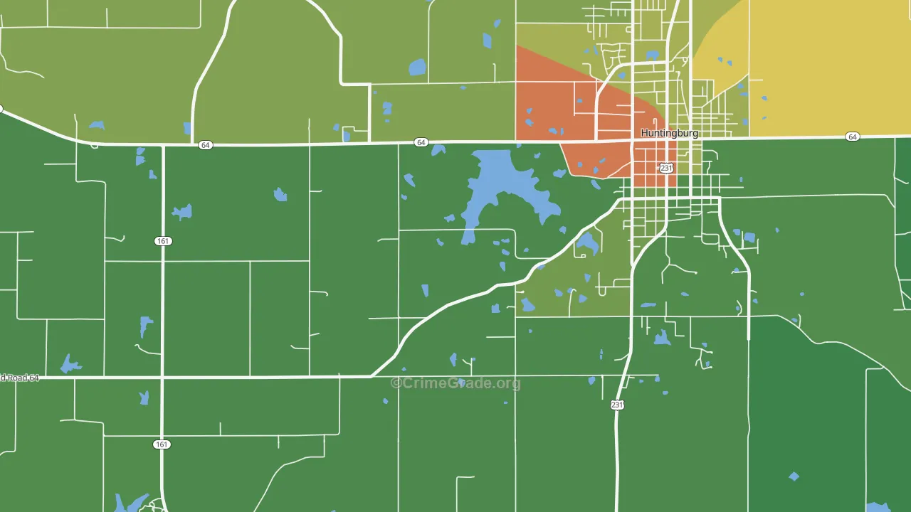 Maltersville, IN Map of Robbery Rates