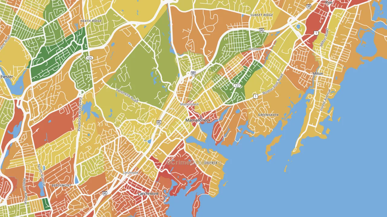 Mamaroneck, NY Map of Robbery Rates