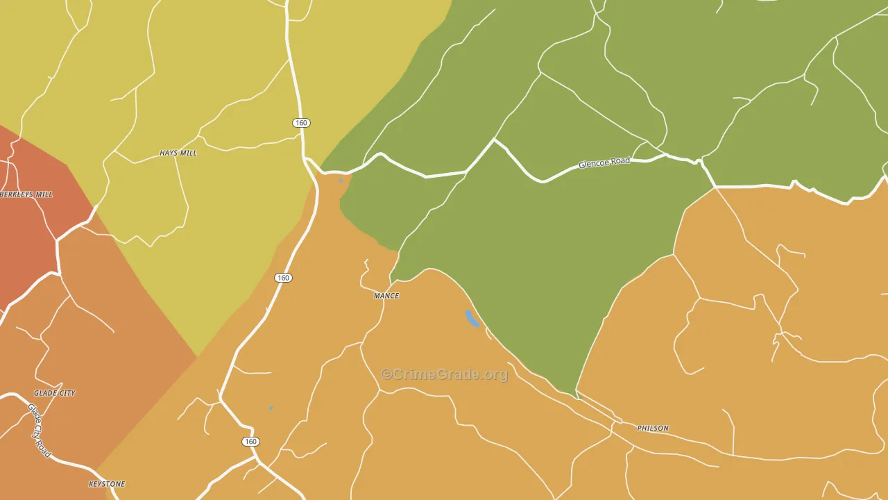 Mance, PA Map of Robbery Rates