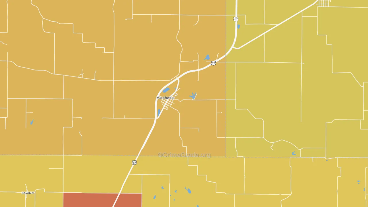 Manchester, IL Map of Robbery Rates