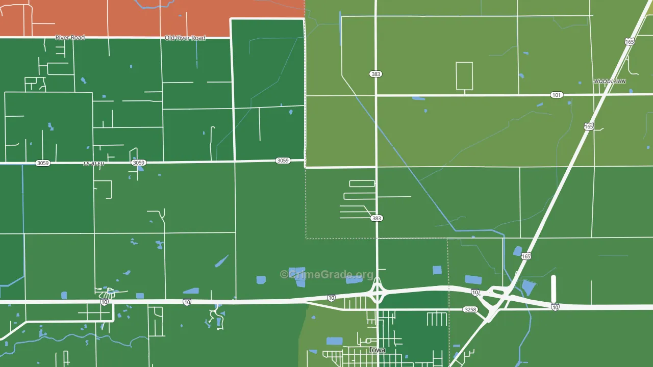 Manchester, LA Map of Robbery Rates