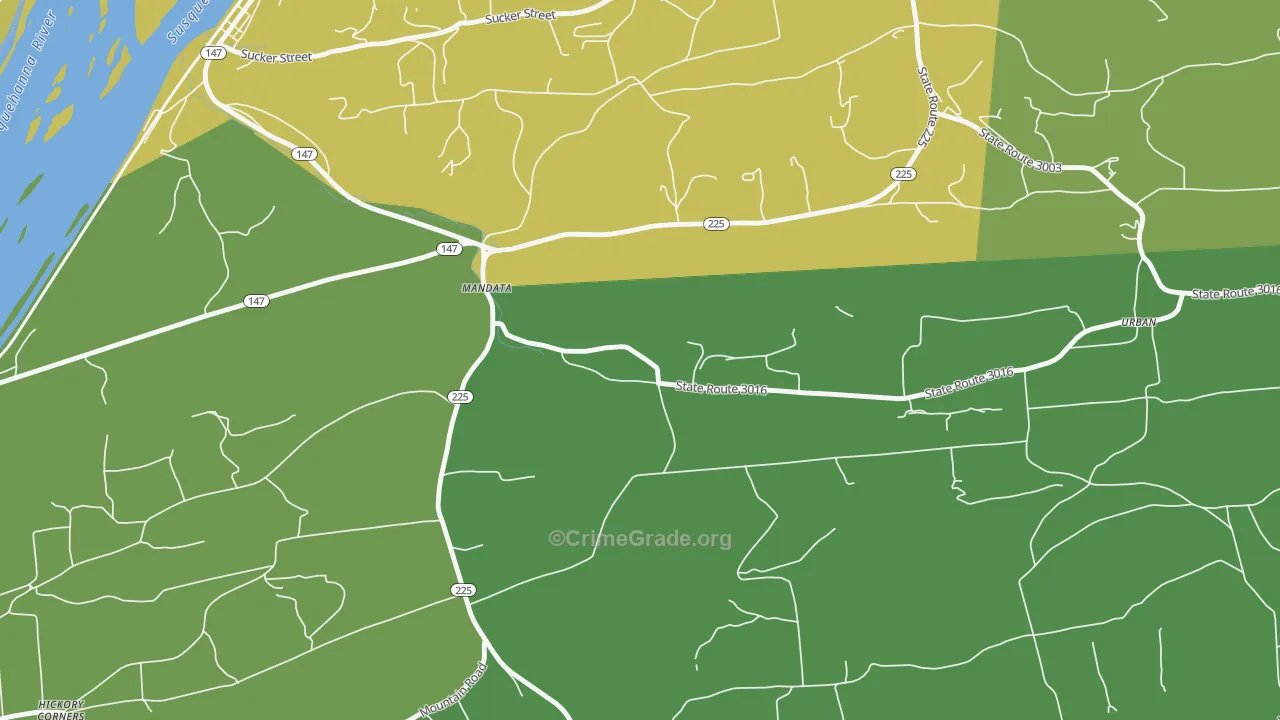 Mandata, PA Map of Robbery Rates