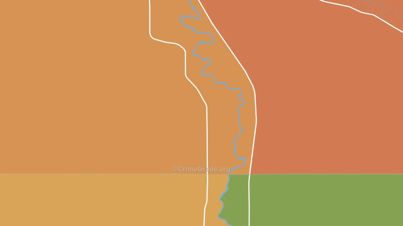 Manderson, WY Map of Robbery Rates