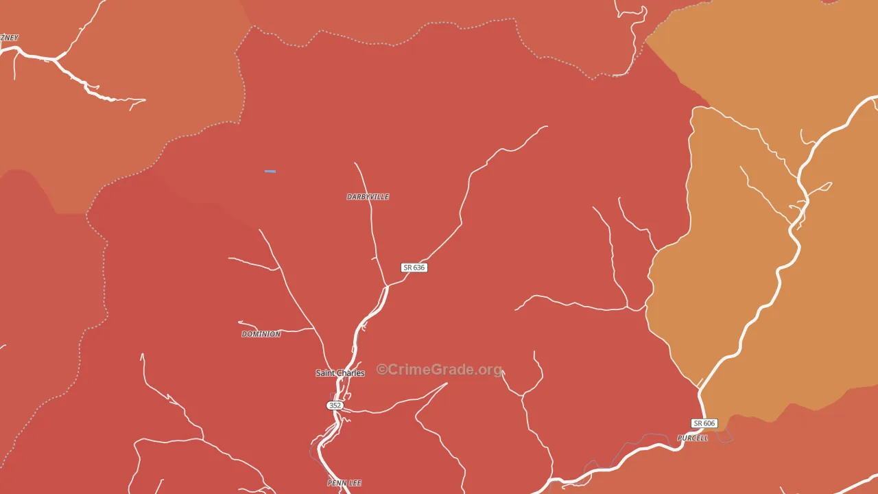 Maness, VA Map of Robbery Rates